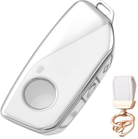 NEUHOO Auto Zubehör kompatibel mit BMW X3 G45 2024-2025 Schlüsselhülle und Schlüsselanhänger, Schlüsselgehäuse Silikon Schlüsselkarte Hülle (Weiß)