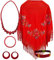 Planta Color Châle brodé de fleurs avec accessoires, Rouge 3 fleurs, L