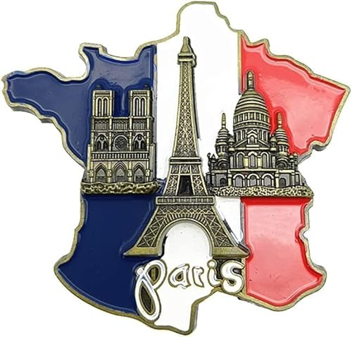 Fridge Magnets Sticker, France Map Fridge Sticker, 3D Resin Magnets for Fridge, Decorative Fridge Magnets Cathedral Notre Dame de Paris France Eiffel Tower Set Home Accessories