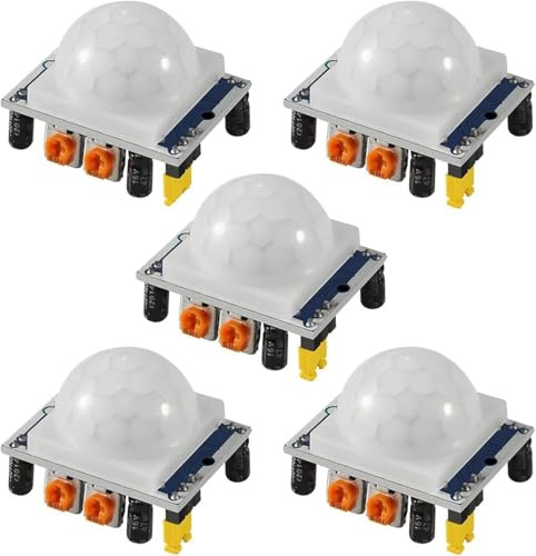 A-DIGISHUO 5Pcs HC-SR501 Human Infrared Sensor Module PIR IR Body Motion Detector Module Pyroelectric Switch DC4.5-20V for Arduino for Raspberry Pi Blue Version
