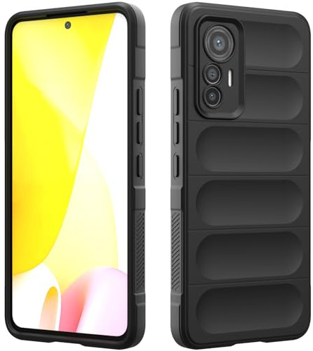 RIIMUHIR Funda Silicona Compatible con Xiaomi 12 Lite, Protectora de Cuerpo Completo, Antigolpes Carcasa, Protección Lente Cámara, Tacto Suave y Sedoso Caso (Negro)