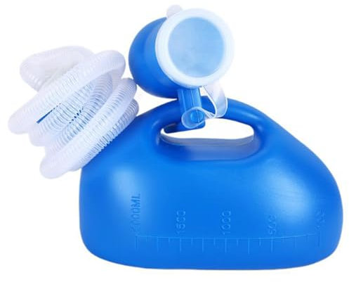 2000ML Portable Urinal for Men and Women Elderly Urine Bottle with Lid Anti Odor Thickened Design with Tube Detachable Urine Pipe Emergency Use Large Capacity Measuring Scale Easy