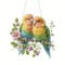 Weihnachts Diamond Painting Vogel Fensterbilder,5D Doppelseitiges Diamant Painting Anhänger mit Kette,DIY Diamant Painting Girlande,Anhänger Bastelset Diamanten Painting für Weihnachtsdeco (01)