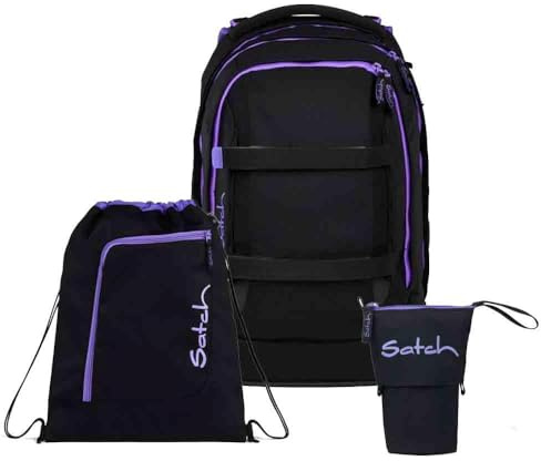 Satch Pack Pencil Slider Light Edition Schulrucksack Set 3tlg. inkl. Sportbeutel (Purple Phantom)