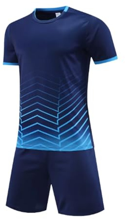 Guoegh Kids Football Kits Boys Soccer Jersey Sets Sports Running Gym Shorts and T-Shirt Sets for Children 5-13 Years(Navy,7-8 Years)