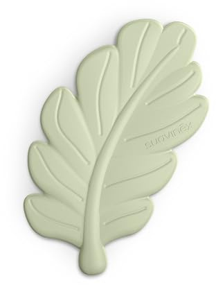 Suavinex, Anneau Dentition Bébé, en Silicone Monobloc, Doux et Flexible, Sûr, Calme et Soulage les Gencives, Prise en Main Facile et Ergonomique, Texture et Reliefs, Feuille, Poetry, Vert
