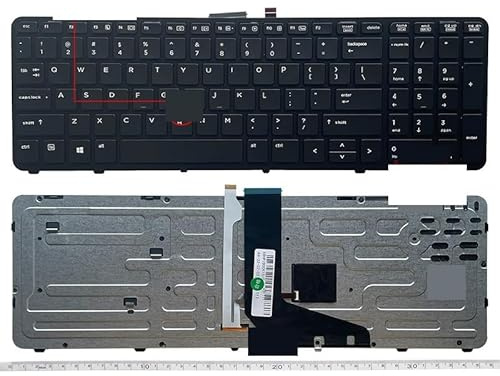 QHHOZHD Tastiera Inglese per Laptop per HP per ZBOOK 15 G1 per G2 17 PK130TK1A00 SK7123BL Nera(US Backlit)