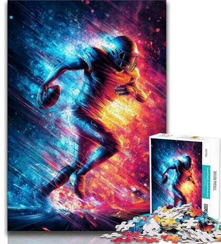Puzzle für Erwachsene, 1000 Teile, American-Football-Spieler, Puzzle für Erwachsene, anspruchsvolles, schwieriges Angebot als Geschenk für die ganze Familie (Größe 38x26cm)