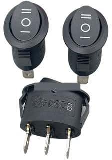 ICYJRFHLTF 1 STÜCKE EIN-AUS-EIN AC 6A 250 V 10A 125 V Schwarz 3 Position 3 Pins Oval Wippschalter