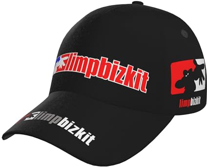 Pavenso Limp Schwarz Baseball Cap Herren Damen Bizkit Kappe Verstellbare Outdoor Sport Freizeit Basecap Sonnenmütze Baseballkappe für Männer Frauen