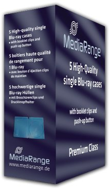MediaRange CD/DVD Storage Media Case 5pcs, Plastic, Blue, BOX38