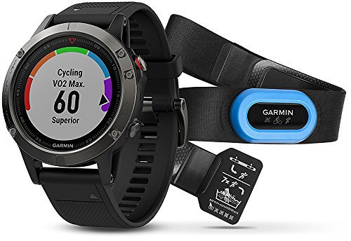 Garmin fenix 5 Wearable Performer Bundle / Premium HRM-Run Brustgurt grey/black 2017 bike computer with heart rate monitor