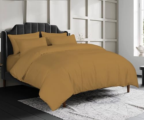 sleepdove® LUXURY EGYPTIAN COTTON 200 COUNT BEDDING SETS DUVET COVER SET (QUILT COVER WITH PILLOW CASES (Super King, Natural)