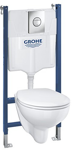 Grohe SOLIDO Bau Keramik, WC - SOLIDO 5-in-1 mit Spülrandloses Bau Keramik WC, 3-6 L, 1,13 m, 39415000