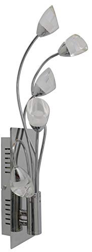 LED Wandleuchte, 5 LED´s total 12,5W, chrom, teilsatiniert (99291235142)