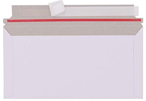 Großbrief 250x160mm Umschläge DIN Lang Pappe Karton Versandbeutel Selbstklebend weiss A1 B2 A5 Vollpappe Kompaktbrief Buch Luftpolster (50)