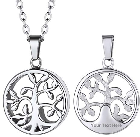 PROSTEEL personalisiert Urne Kette Edelstahl Baum des Lebens Anhänger mit Rolokette Gedenk Asche Kremation Accessoire Modeschmuck Memorial Erinnerung an Verwandte Haustier