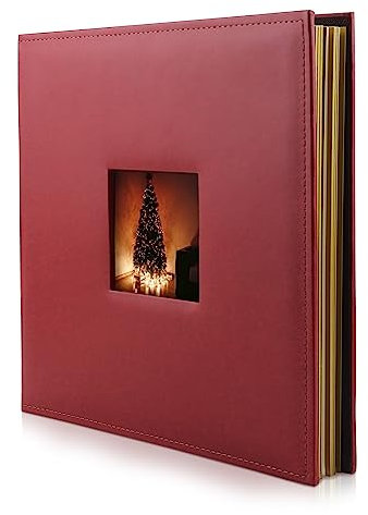 Golden State Art, Magnetisches Fotoalbum, selbstklebend, Ledereinband, für Fotos von 3 x 5, 4 x 6, 5 x 7, 6 x 8, 8 x 10, 12,4 x 12,7 cm, Kastanienbraun 40 Seiten