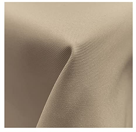 JEMIDI Tischdecke Ø 140 cm wasserabweisend - Gartentischdecke abwaschbar rund - Outdoor Tischdecke - Tischtuch mit Fleckenschutz - beige