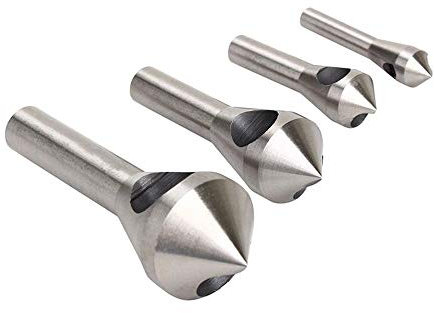 4 Stück Kegelsenker Entgratsenker HSS Kegelsenker Set,Titan beschichtet Senker Entgrater Bohrer Set 2-5mm 5-10mm 10-15mm 15-20mm