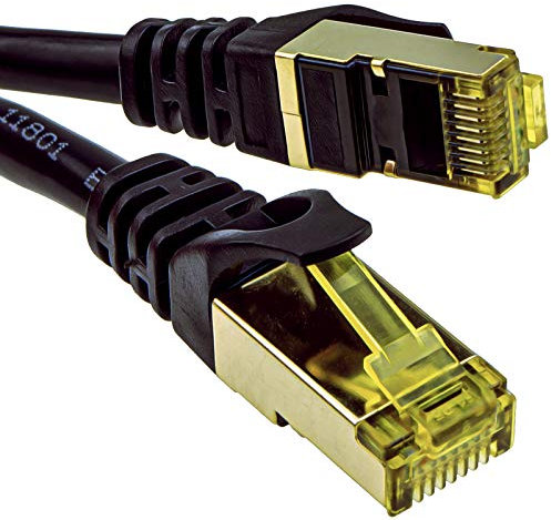 CAT7 600MHz 10gig F/FTP Blindé RJ45 Réseau Ethernet câble 15 m Noir [15 mètre/15m]