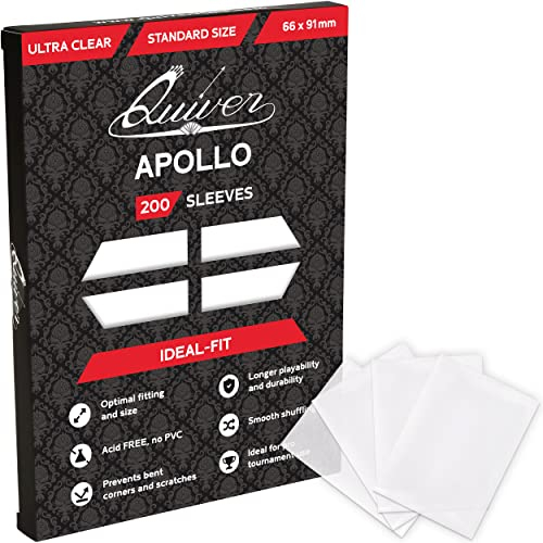 Quiver Time 200 Apollo Klare Kartenhüllen Standard (66 x 91 mm) – kompatibel mit Magic: The Gathering – Ultra Transparente Schutzhüllen für TCG und Sammelkarten