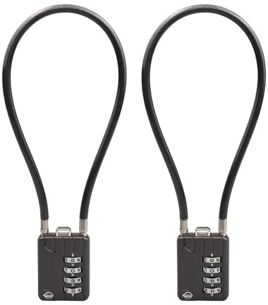 SISAV 4 Digit Cable Combination Locks 12 inches(30cm) Bold Cable for School Gym Locker,Helmet,Filing Cabinets,Toolbox,Luggage Suitcase,knapsack,Cable 5mm Diameter,Gun Black