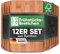 Loco Bird 12er Set Frühstücksbrettchen aus Bambus Holz - 22x14cm - Holzbrettchen für die Küche - Brettchen - Antibakterielles Frühstücksbrett aus Holz
