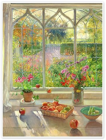 Posterlounge Blick in den Garten Poster von Timothy Easton 30 x 40 cm Grün Wandbilder Wanddeko