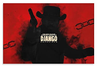 Filmposter Django Unchained, dekoratives Gemälde, Leinwand, Wandkunst, Wohnzimmer, Schlafzimmer, Gemälde, 60 x 90 cm