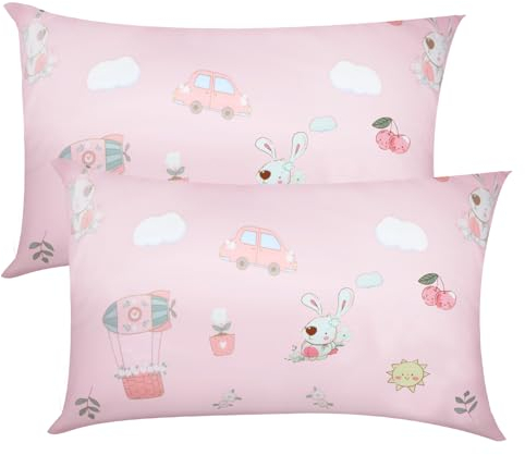 Kissenbezug 40x60 Kinder - Kopfkissenbezug Baumwolle Baby-Kissenbezug - KissenhüLle 2er Pack KissenbezüGe Elefant für Kind Mädchen Pillow Case Kindergarten Polster Kinder Deko Weich Kuschlig