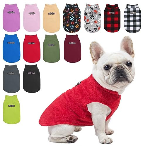 BEAUTYZOO Hundepullover Fleece Weste Hund Kleidung Winter Warme Hundeweste für Kleine Hunde Weicher Fleece Hundejacke mit D-Ring Pullover für Mittel Großen Hund, Weihnachtspullover
