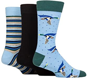 SockShop Wildfeet Mens Novelty Patterned Cotton Socks Pack of 3
