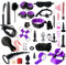 BDSM Sex Bondage Set 35 Stück Sexspielzeug für Paare Extrem Sex ondageset Fessel Set Handschellen Peitsche Nippelklemmen Knebel Analplug Set für Anfänger und Erfahrene Paare(#1) (Lila)