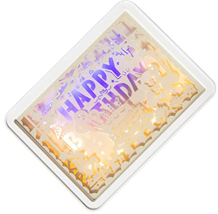 , USB-batteriebetriebene 3D-Papierschnitzlampe für Schlafzimmer, Büro, Party, Papercut-Leuchtkasten, Weiches, Warmes Licht, Romantisch (Typ 4 (Handschalter))