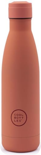 Cool Bottles - Borraccia Termica in Acciaio Inox - 500 ml - Pastel Coral - 26,5 x 7 cm - Bottiglia Termica Ermetica - Bevande Fredde 36 Ore e Calde 18 Ore - Triple Parete -Cool Technology - Senza BPA