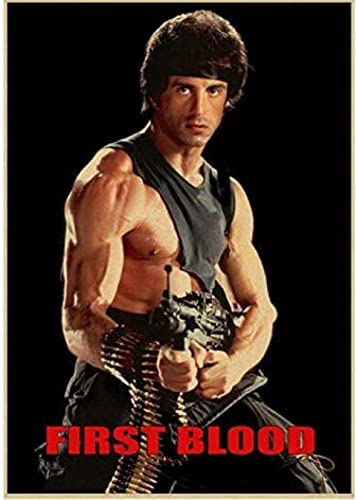 Poster Rambo Vintage Filmplakat, Wandkunst, Bilder, Leinwand, Malerei, Dekor, Kunstposter Und Drucke, Heimdekoration 50X70Cm Kein Rahmen