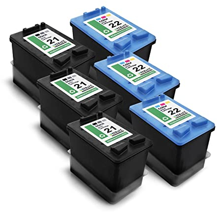 MWT Patronen 6X kompatibel für HP PSC1402 PSC1410 PSC1415 ersetzt kompatibel für HP 21XL 26xL CMYK 21+22 XL