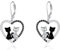 Katze Ohrringe für Damen 925 Sterling Silber Schwarze Katze Hängend Ohrringe Ohrhänger Katze Schmuck Geschenk für Mädchen