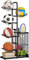 Garage Organizer Für Sportgeräte, Basketball Aufbewahrungsregal, Abnehmbares Standing Rack Halter with 5 Ball Ständer Und Körben, Aufbewahrung Regal Für Rugby Volleyball Fußball Display
