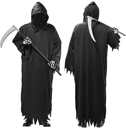 Faburo Halloween Kostüm Herren, Skelett Horror Kostüm Herren, Zombie Kostüm Erwachsene Unisex für Halloween Karneval