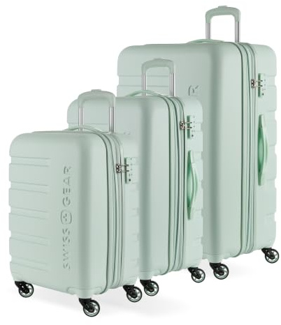 SwissGear 7366 Hardside Expandable Luggage with Spinner Wheels, Clearly Aqua, 3-Piece Set (19/23/27), 7366 Hardside Expandable Luggage with Spinner Wheels