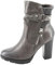 Queentina Damen Stiefeletten Plateau High Heels Absatz Boots elegant hoch 66021 Grau 40