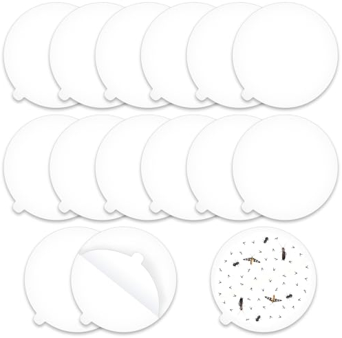 Omsscun 14 Pezzi Trappole Adesive per Pulci, Trappola per Pulci In Casa, Adesivi per Pulci Bianchi Rotondi per Camera da Letto, Soggiorno, Cucina, Giardino
