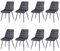 EGOONM 8er Set Moderne Samt Esszimmerstühle gepolsterte Küchenstühle armlose Stühle Metall Lounge Stühle mit Rückenlehnen (Hellgrau)