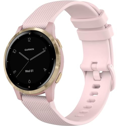 Issinlky armband für Garmin Venu 2S/Venu 3S/Vivomove 3S/Vivoactive 4S, 18mm armband Weiches Silikon für Fossil Ladies Gen 6/Gen 5E/Fossil Ladies Venture HR Gen 4/Gen 3/Withings Steel HR 36mm