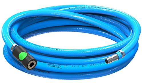 AUPROTEC Druckluftschlauch Set 8mm Ø Innen 5m PVC-Schlauch I Mit Prevost S1 Sicherheits Kupplung für Druckluft-Kompressor I AUPROTEC Kompressorschlauch hochflexibel