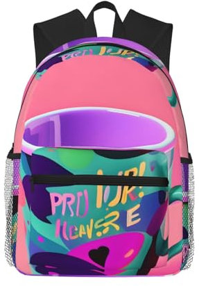 BREAUX 90er-Jahre-Tassen-Design, leichter und bequemer Seesack, lässiger Tagesrucksack, Mehrzweck-Rucksack, Schwarz, Einheitsgröße, Schwarz, EinheitsgröÃŸe