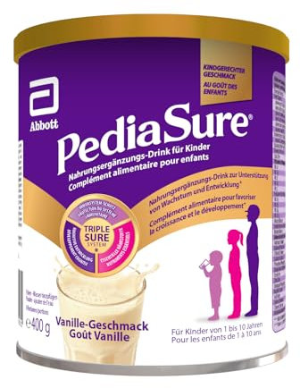 PediaSure Shake Vanille - Complément alimentaire pour enfants - Shake contenant multivitamines et minéraux, des protéines et des oméga 3 et 6 - À partir de 1 an - 1 x 400 g