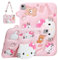 Custodia per bambini per iPad Air 11 6a generazione M2 2024 / iPad Air 5a/4a generazione 10.9 2022/2020, custodia antiurto con gatto carino con supporto e tracolla, rosa